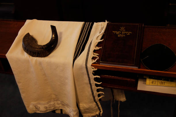 istock A shofar on a jewish prayer shawl 670576786
