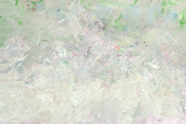 istock Light green spring time abstract pastel colors oil paint background. Palette knife oil paint. 670585256
