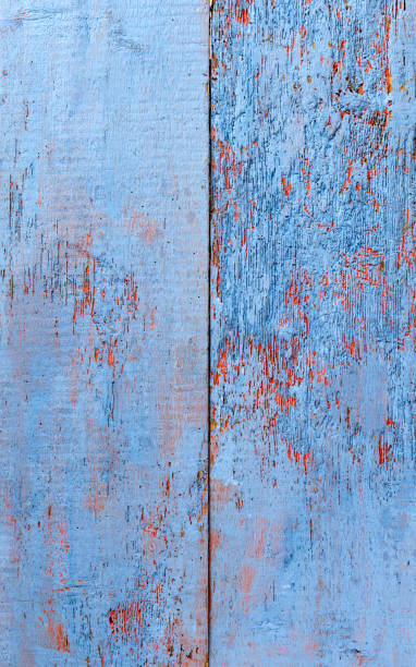 istock Blue orange wooden texture 670587922