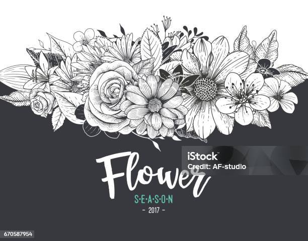 Flower Background Stock Illustration - Download Image Now - Gerbera Daisy, Wedding Invitation, Flower