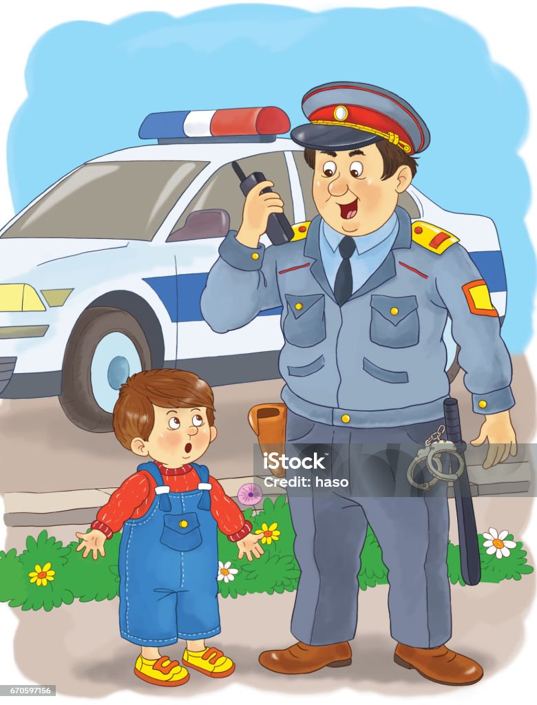 Ilustración de Un Policía Profesiones Ilustración Para Niños Página Para  Colorear Personajes Divertidos De Dibujos Animados y más Vectores Libres de  Derechos de Arma - iStock