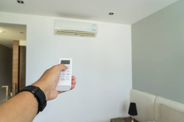 istock abstract scene of push remote air controls in the room 670622102
