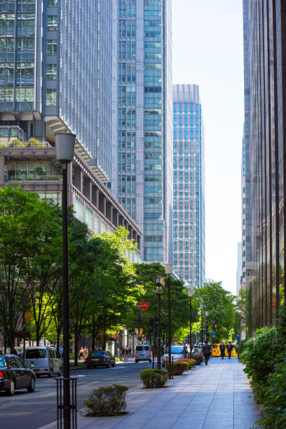 istock Buildings in the office area, roads and sidewalks 670622880