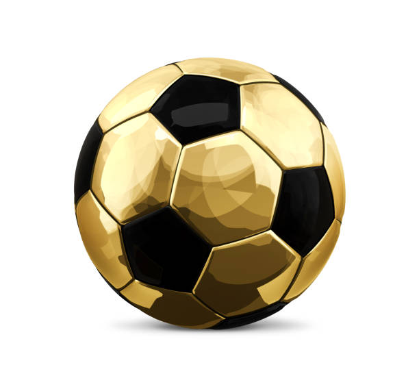 istock golden football ball. 3d rendering 670625188