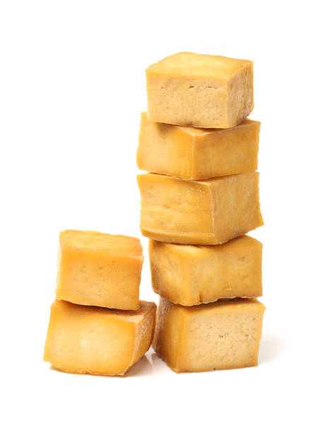 istock Dried tofu & Dried bean curd on white background 670628872