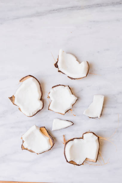 istock Coconut Meat Pieces on marble 670642068
