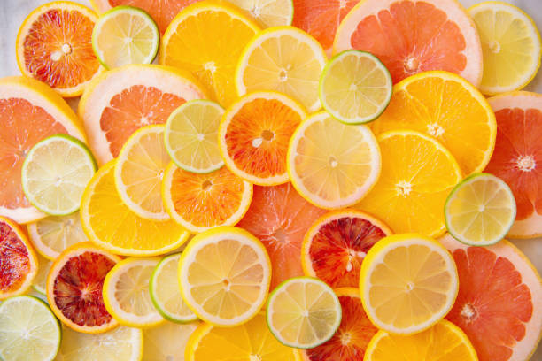 istock Above Citrus Photo on Marble 670647336