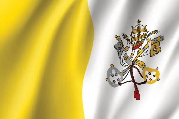 Vector illustration of Flag of Vatican City State.