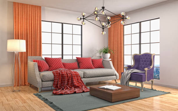 istock Interior living room. 3d illustration 670667954
