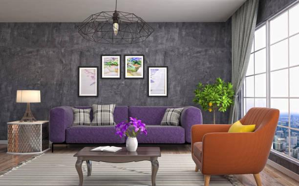 istock Interior living room. 3d illustration 670667984