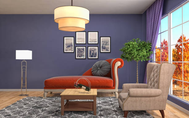 istock Interior living room. 3d illustration 670668000