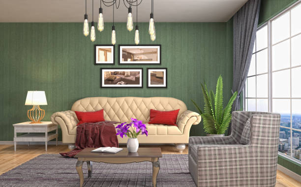 istock Interior living room. 3d illustration 670668014