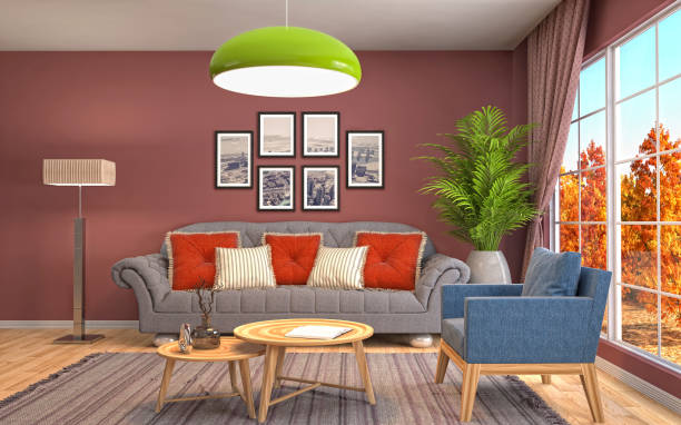 istock Interior living room. 3d illustration 670668042