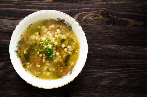 istock pickle soup .healthy soup .soup top view 670668706