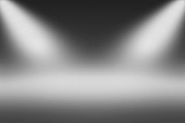 istock Product Showscase Spotlight on Black Background - Soft Blurry, Foggy Infinite Dark Horizon Floor 670675342