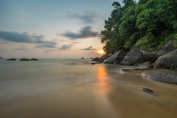 Sunset on the beach Sunset on the beach. Phang Nga Province, Thailand. phang nga province stock pictures, royalty-free photos & images