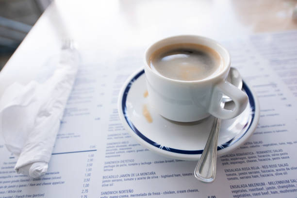Coffee cup on the wooden desk