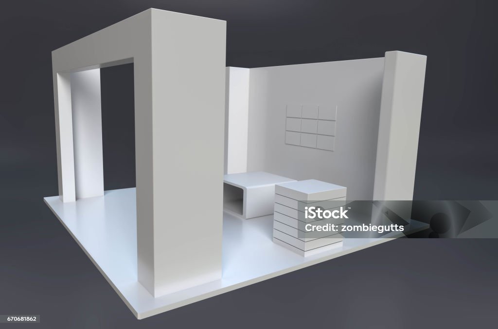 Panel Stand Tample Exhibition Stand Template Stock Illustration - Download Image Now ...