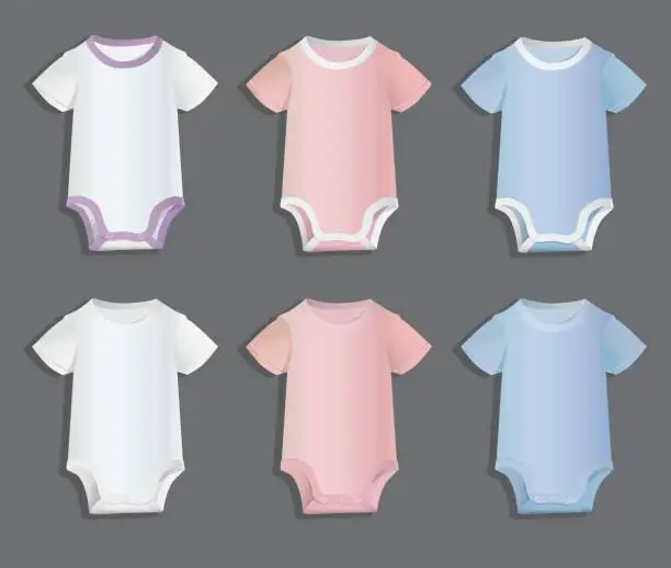 Vector illustration of Bodysuits for children patterns