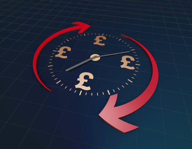 istock Success arrows and time accumulation, currency symbols 670693698