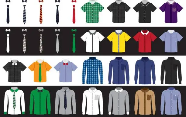 Vector illustration of Templates shirts and ties