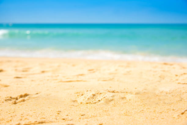 istock background of blurred beach and sea. 670696882