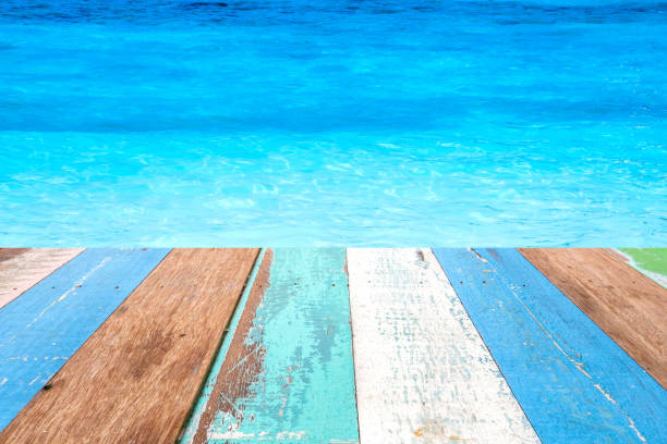 istock colored wood terrace by the sea. 670697336