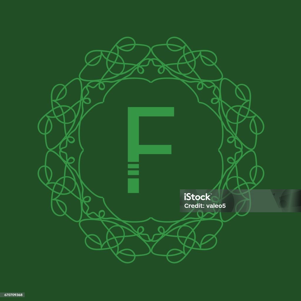 F Monogram Simple Simple Monogram Stock Illustration - Download Image Now - Abstract ...