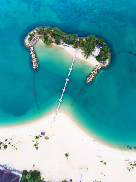 istock Sentosa Island Beach aerial view 670713370