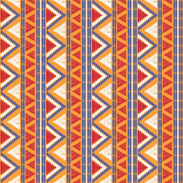 Tribal pattern vector seamless Tribal pattern vector seamless. Ethics African fabric print. Background for wallpaper, wrapping paper and boho card template. traditionally australian stock illustrations
