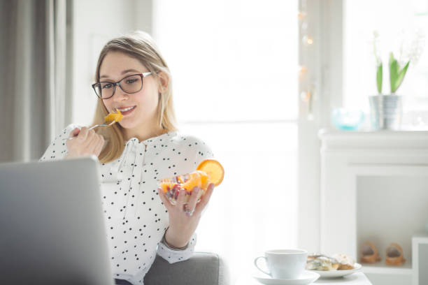 istock Young woman at home 670728004