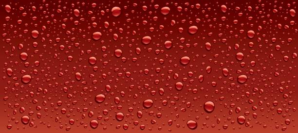 ilustrações de stock, clip art, desenhos animados e ícones de background dark red water with many drops - soda