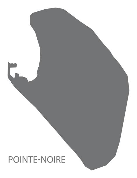 провинция пойнт-нуар республики конго карта серый силуэт иллюстрации - pointe noire stock illustrations