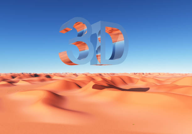 ilustrações de stock, clip art, desenhos animados e ícones de abbreviation 3d over a sand desert - 3dtv