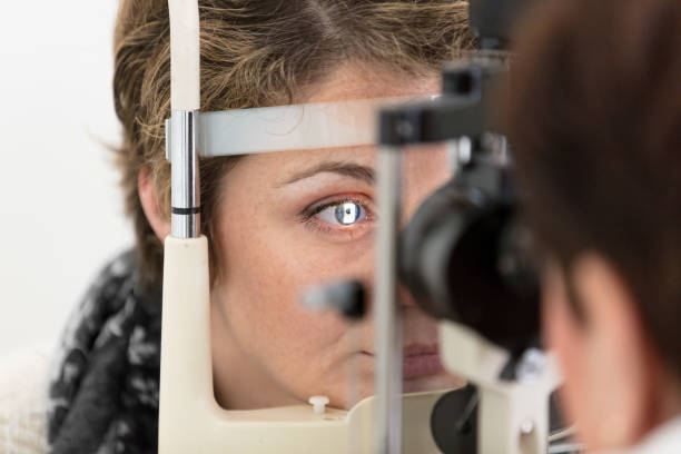 istock Checking mid adult woman's eyes 670752382