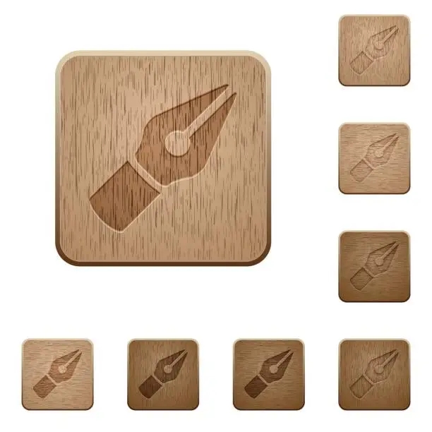Vector illustration of Vector pen wooden buttons
