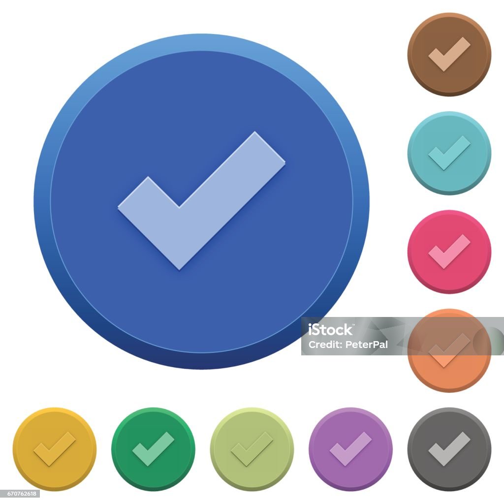 Okay Button Color Embossed Ok Buttons Stock Illustration - Download Image Now - Agreement ...