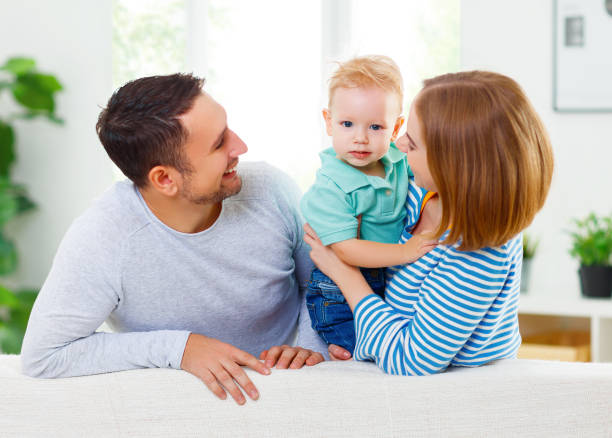 istock Happy family  at home 670765772