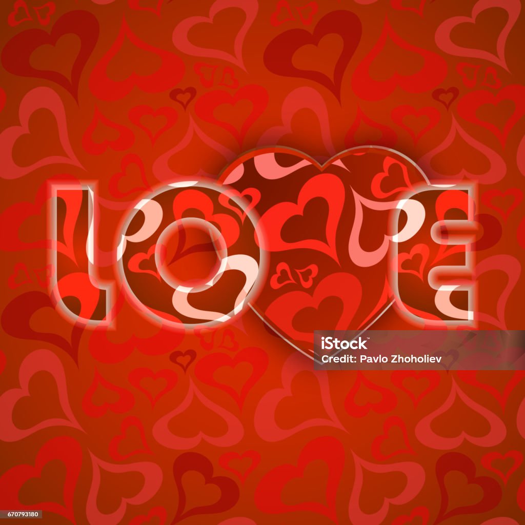 Vector Illustration Of The Word Love Heart Instead Of The Letter ...