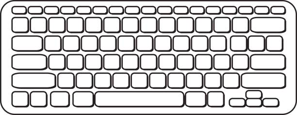 Vector portable computer keyboard Vector portable computer keyboard. Black and white icon lineart number counter stock illustrations