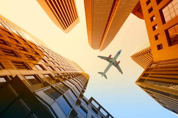 istock Airplane flying over San Francisco 670806266