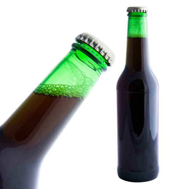 istock green bottle with beer isolated on white background 670814964