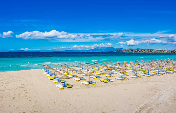 Ilica Beach view at spring time in the Turkey Ilica Beach is the most excotic beach in Izmir Province of Turkey. izmir photos stock pictures, royalty-free photos & images