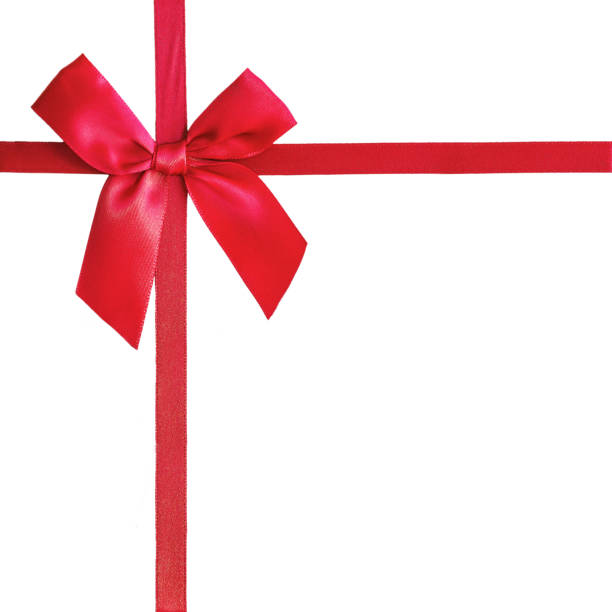 istock Shiny red satin ribbon on white background 670815340