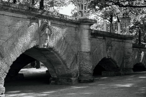 istock black and white Grotto view in Pushkin, Russia 670819264