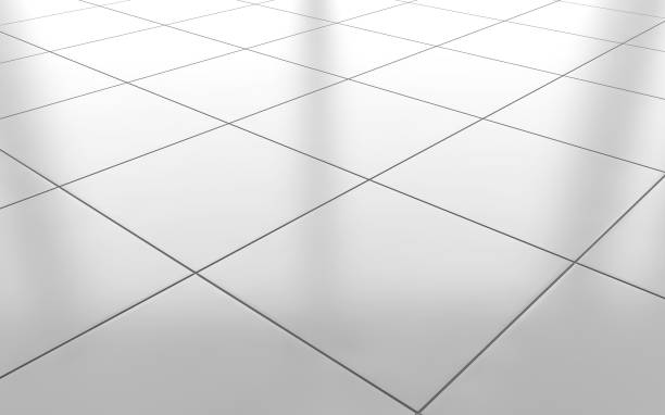 białe błyszczące tło podłogi z płytek ceramicznych. renderowanie 3d - tiled floor tile floor clean zdjęcia i obrazy z banku zdjęć