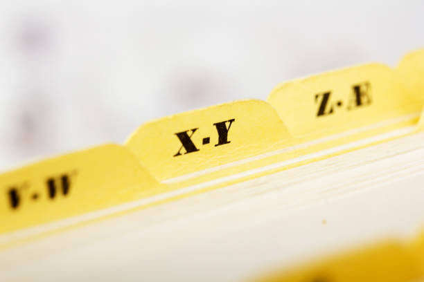 istock Close up of alphabetical index cards in box 670822406