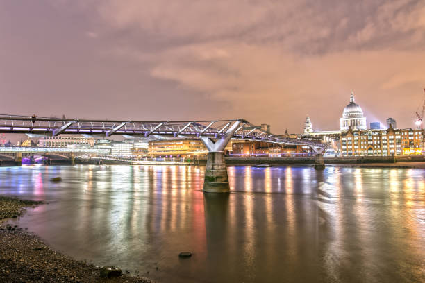 istock St. Paul's Cathedral and Millennium Bridge at Night 670826314