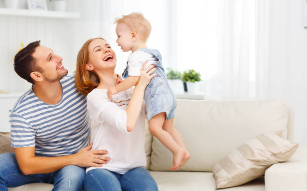 istock Happy family  at home 670829520