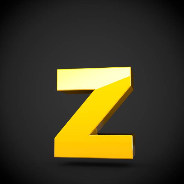 istock Glossy yellow paint letter Z lowercase with softbox reflection 670836524
